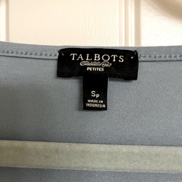Talbots Tank Shirt Sleeveless Ruffle Blouse Blue Women's Size S Petite - Picture 2 of 3